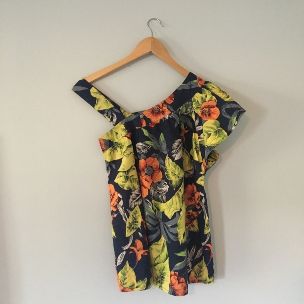 French Connection Asymmetrical Floral Top